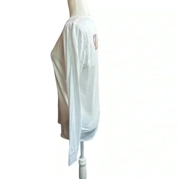 Zadig & Voltaire Long Sleeve White with multicolored Crystals -Cheri on Back L - Picture 4 of 7